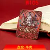Núcleo de Pintura Thangka Pintado à Mão Sem Embelezamento Dourado, Pingente da Montanha Wutai, Signo de Serpente, Colar Tridimensional Dainichi Amitabha Atacado