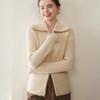 Nuevo Cárdigan de Punto de Cachemira Otoño/Invierno 2025 para Mujer, Manga Larga, Corte Holgado, Adelgazante, Cremallera, Chaqueta Versátil de Moda Vintage