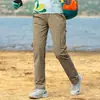 Calças de Secagem Rápida para Uso Externo Masculinas, Esportivas de Primavera e Outono, Elásticas para Caminhada e Montanhismo, Calças Longas de Softshell Finas e Respiráveis de Verão