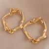 Pendientes Geométricos Retorcidos Rayados Exagerados para Mujer, Moda Europea y Americana, Estilo de Metal Simple, Sensación de Alta Gama