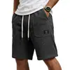 Nuevos Shorts Casuales de Verano para Hombre de Comercio Exterior con Cordón Cintura Elástica, Shorts de Playa Sueltos con Etiquetas de Bolsillo, Pantalones de Cinco Puntos