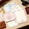 Set de papel de carta con mariposas y flores, saludos navideños, alto valor estético, romántico, vintage, papel de carta universal para escribir a mano
