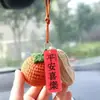 Coisas Boas Acontecem Pingente de Carro Crochê Feito à Mão Caqui Amendoim Ornamento para Pendurar no Retrovisor do Carro Itens de Decoração para Carro