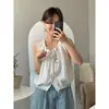 Camisola Chic Elegante de Renda Patchwork Coreana Primavera 2025