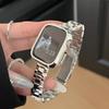 Correa de Acero Inoxidable Brillante de Tres Eslabones Finos Adecuada para Apple Watch iWatch Décima Segunda Generación 11/10