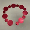 Cadena de lentejuelas rojas redonda cuadrada rectángulo rombo superficie de espejo brillante láser rojo cadena de lentejuelas de boda cortina de lentejuelas