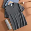 Camiseta de Manga Corta de Modal para Hombre con Cuello en V, Top, Capa Base Antibacteriana, Seda de Hielo Fresca, Secado Rápido, Manga Media, Camiseta Delgada
