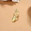 Anel de Dedo Aberto Estilo Coreano Transfronteiriço Personalizado Moda Criativa Anel de Unha Conjunto de Unhas com Diamante Elegante Feminino Joias