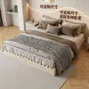 Estrutura de cama plataforma tatami em madeira maciça sem cabeceira, respirável e à prova de umidade, cama baixa estilo japonês para hospedagem e moradia alugada