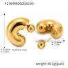 Pendientes redondos en forma de C Oumika con bolitas de acero fino y alta textura, dos formas de llevar, estilo exagerado europeo y americano, venta al por mayor