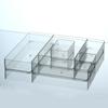 Estante de almacenamiento de cocina acrílico transparente delgado, estrecho y largo para cajones de gabinete, vajilla, platos, organizador de utensilios de cocina bajo el fregadero
