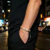 Pulseira Onda de Pedra Natural de 4mm Novo Produto Transfronteiriço da Amazon, Pulseira Ajustável com Fecho Lagosta e Pingente Onda Feminino