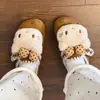Lindos Zapatos Birkenstock de Encaje, Medias Zapatillas con Puntera para Mujer, Nuevos Zapatos de Algodón Birkenstock con Suela Gruesa para Aumentar la Altura, Otoño e Invierno 2025