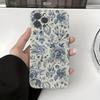 Funda para iPhone 16 Estilo Chino Retro Ilustración Floral Funda con Agujero de Precisión para 17 Pro Max Cubierta Protectora Anticaídas 14