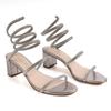Cordones Artificiales de PU Estilo Europeo y Americano Personalizados de Fábrica Sandalias de Moda con Tacón Grueso Sandalias Huecas Traseras Mate OEM