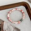 Pulseira Personalizada Feita à Mão Coração Feminino Nova Chinoiserie Pedra Shoushan Imitação Design Ins Rosa Nicho com Contas Presente para Melhor Amiga