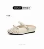 Sandalias Casuales de Moda para Mujer Estilo Nuevo Primavera/Verano 2026, Zapatos Planos Versátiles Tejidos de Punta Cerrada para Comercio Transfronterizo