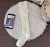 Meias Fofas Lolita com Laço de Renda Estilo Desejo Puro Meias Brancas de Cano Médio Renda de Ponto Duplo Meias de Cano JK