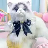 Gran Nudo de Mariposa Serie de Bodas Collar de Babero Decorativo Ajustable con Cordones para Gatos y Perros, Especialmente Diseñado para Bodas