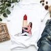 Camiseta de verano de manga corta para mujer 2023, ropa casual estampada para estudiante, camiseta básica de manga corta para mujer, cuello redondo