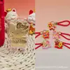 Colgante de oro de perro canela 999 de oro puro, serie Sanrio, cordón "Hazte Rico Pronto", un regalo para atraer clientes a las tiendas de oro
