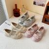 Zapatos de Cuero Estilo Coreano para Niñas Primavera y Otoño Nuevos Zapatos de Princesa con Lazo de Perla para Niños Zapatos de Moda Dulces con Suela Suave para Niñas