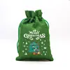 Bolsa de Regalo Navideña Verde al por Mayor Transfronteriza Bolsa con Cordón de Papá Noel Bolsa de Dulces de Nochebuena Bolsa para Manzanas Bolsa de Lino