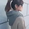 Invierno Lana Cuello Manga Grueso Cachemira Cuello con Gorro Coreano Unisex Una Pieza Suéter Calentador de Orejas