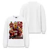 Camiseta de manga larga para hombre Stewell Curry otoño e invierno lavada vintage copo de nieve algodón pesado