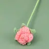 Arranjo de Flores Pequenas Rosa Flor Artesanal Tricotado Fio Acabado Decoração Flor Artificial Produto Acabado Dia dos Namorados Atacado