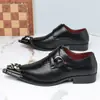 Venta Caliente en Amazon Estilo Británico Transfronterizo Zapatos de Cuero Formales Modernos para Hombre sin Cordones - 25730