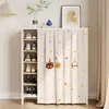 Cortina para puerta de zapatero cortina de puerta con pegatina mágica sin perforaciones cortina a prueba de polvo para estantería de libros cortina de tela para armario de artículos varios
