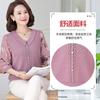 Camiseta base de manga siete cuartos para mujeres de mediana edad y mayores, para madres de mediana edad, estilo occidental, holgada, talla grande, camisa pequeña, ropa de moda para primavera
