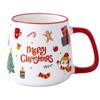 Taza Creativa Navideña Transfronteriza Taza de Cerámica Souvenir Año Nuevo Regalo Pequeño para Negocios Personalización de Alta Gama