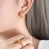 Pendientes de Malla Hueca de Personalidad de Verano para Mujer, Pendientes de Tachuela Geométricos de Acero de Titanio de Color Neutro Estilo Frío de Nicho, Pendientes de Puesto de Moda