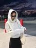 Moletom com Capuz para Mulheres, Cinza Estilo Curto, Novo Outono 2026 Estilo Coreano, Ajuste Slim, Forrado com Fleece, Top Interno Ajustado para Outono