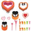 Conjunto de 5 Peças de Cortador de Sanduíche em Forma de Coração da Amazon, Cortador de Biscoito em Forma de Coração de Aço Inoxidável, Cortador de Pão de Frutas