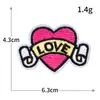 Parche Bordado para Computadora en Forma de Corazón con la Letra Love, Parche Decorativo en Forma de Corazón, Parche para Ropa DIY sin Coser