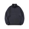 Moletom Jacquard Fleece Pesado 360g com Gola Alta e Zíper Parcial para Homens e Mulheres, Nova Jaqueta Top da Moda Estilo Americano Outono e Inverno