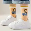 Calcetines para niño para otoño e invierno, diseño de leoncito de dibujos animados, de caña alta, leggings de otoño e invierno, calcetines de tubo medio para niños, niños, bebés, estudiantes
