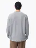 Camiseta de Manga Larga con Cuello en V y Textura para Hombre, Estilo Americano Moderno Casual, Capa Interior, Top Holgado Pesado Oversize para Otoño