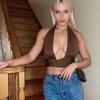 Comercio exterior Europa y Estados Unidos Transfronterizo Mujeres 2022 Nueva Moda Primavera y Verano Cuello en V Sin Tirantes Tirantes Sin Espalda Top Sexy Sin Tirantes