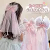 Pinzas de Malla para el Cabello de Niña, Velos con Moño de Princesa de Hadas, Accesorios para el Cabello para Sesión de Fotos de Cumpleaños para Niñas, Accesorios para el Cabello No Dañinos