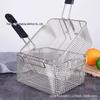 Cesta de fritura de cabelo liso da fábrica Fritura elétrica Panela de fritura elétrica comercial Acessórios do filtro de óleo Cesta do filtro de filtro Fries fritas rede Frying Frame Diamond Frying Basket
