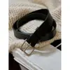 Cinto Novo de Inverno Neutro Simples com Fivela Quadrada, Fácil de Combinar, Prático, Macio e Resistente ao Desgaste, Cinto Decorativo Fashion Retrô para Mulheres