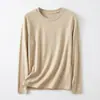 Blusa de Lã Clássica Básica com Gola Redonda em Lyocell + Lã de Ovelha para Mulheres, Versátil para o Trabalho, Camada Interna Afinando para Mulheres