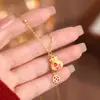 Bolsa de la Suerte Original de Plata Pura S925 Colgante de Collar de Pony Pulsera de Hilo Rojo Pendientes Elegantes Joyería del Año Zodiacal Venta al por Mayor