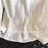 Top de bordado pesado estilo coreano, camisa tipo suéter holgada de algodón puro con cuello redondo en estilo cortesano para mujer, primavera