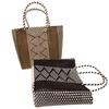 Bolsa de Playa Recortada para Viajero Personalizada Bolsa de Paja de Gran Capacidad Bolsa Tejida para Mujer Bolso de Mano Estilo Extranjero Fabricante de Bolsos para Mujer Lote