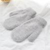 Guantes de Lana para Mujer de Invierno de Venta Caliente Forrados de Felpa Doble Grosor Guantes de Mohair Modernos Estilo Coreano DIY
